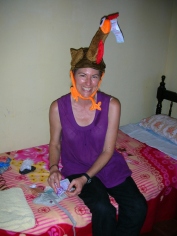 Thanksgiving! Turkey hat arrived just in time from Bend, Oregon friends!