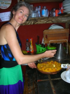 Christmas. Uruguay, Punta del Diablo. Christmas Day Dinner. Cooking in swimsuits!